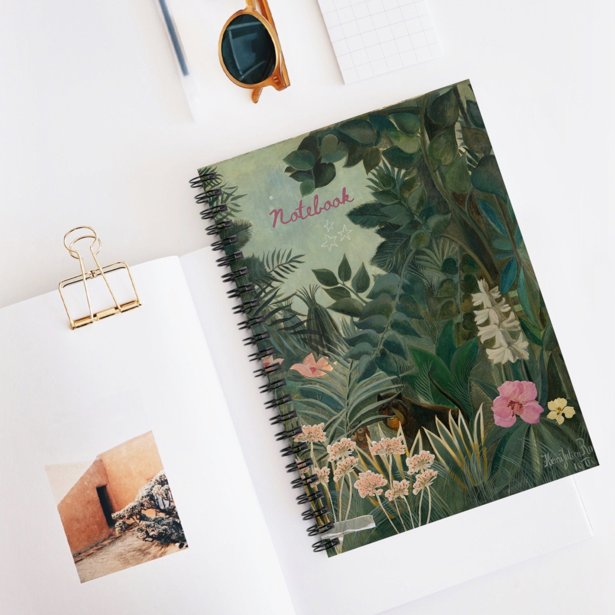 Art Notebook The Equatorial Jungle by Henry Rousseau, Spiral Bound Journal, Artistic Diary and Planner, Creative Gift Idea