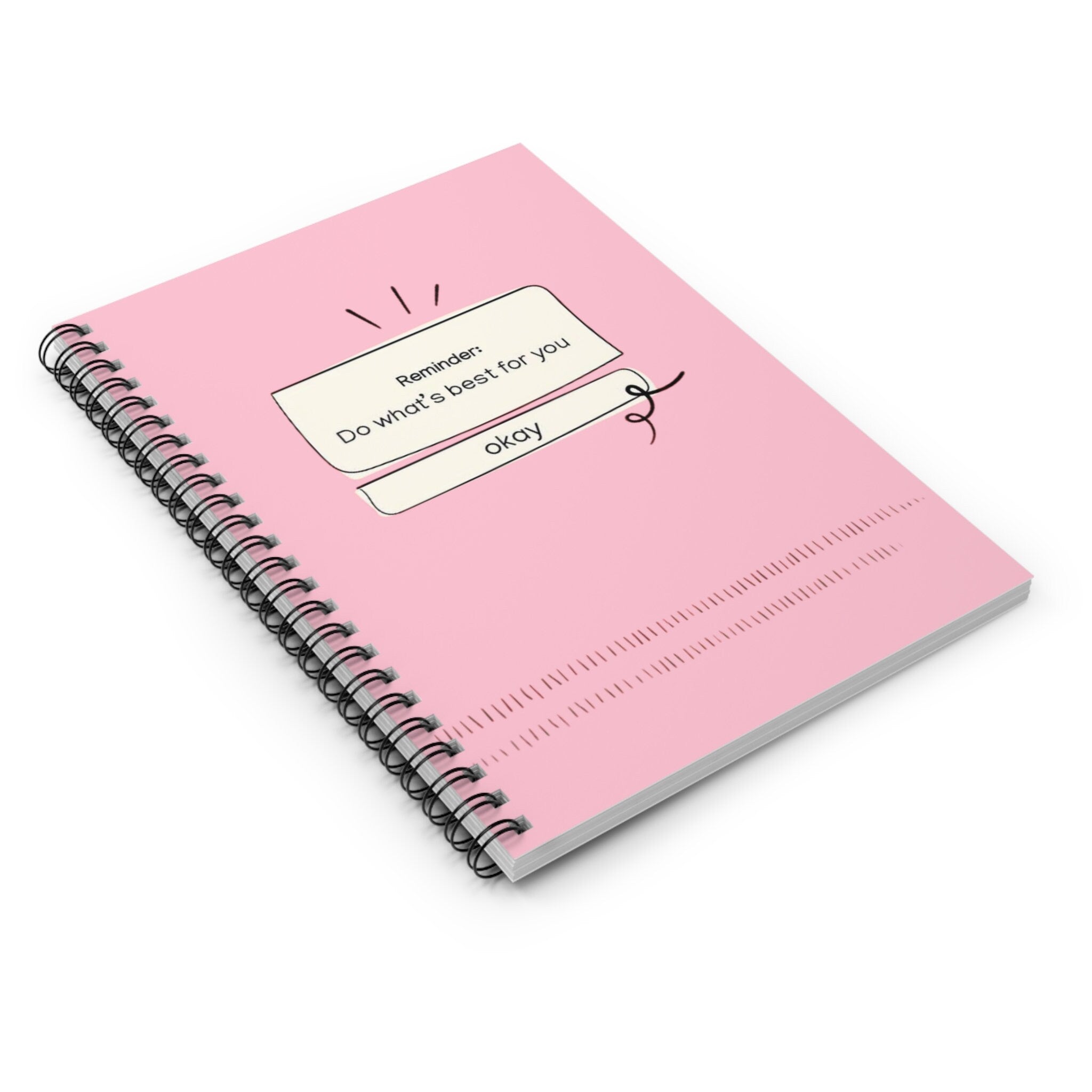 Pink 'Do What's Best for You' Wellness Notebook, Empowering Self Care Journal, Perfect Inspirational Gift for Her, Present for Girlfriend