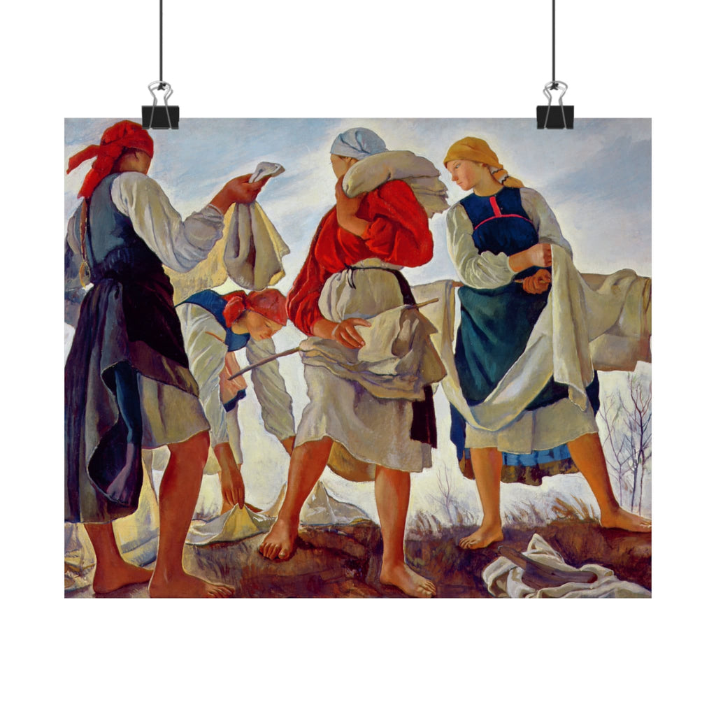 Zinaida Serebriakova Print Bleaching Cloth, Whitening Canvas, Classic Russian Painting Wall Decor Fine Art Reproduction