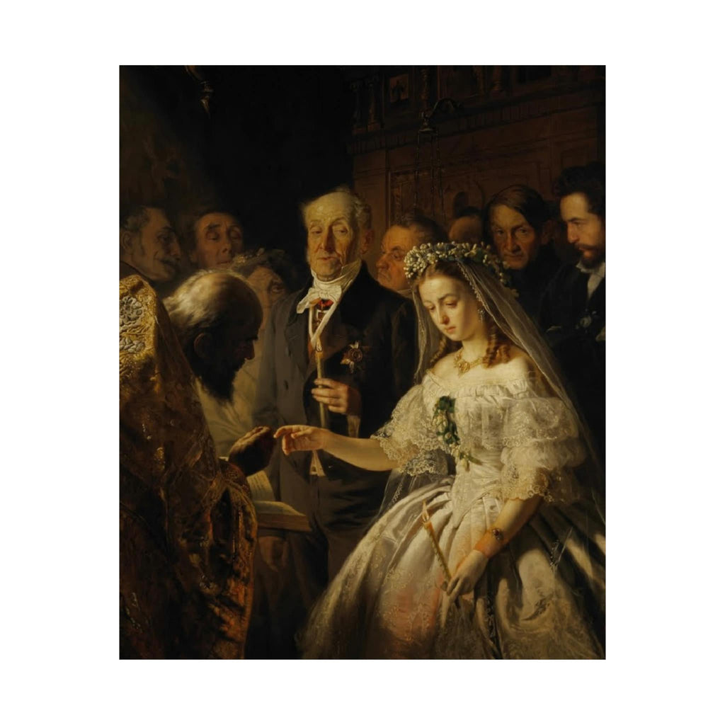 Unequal Marriage Print by Vasili Pukirev, Russian Fine Art