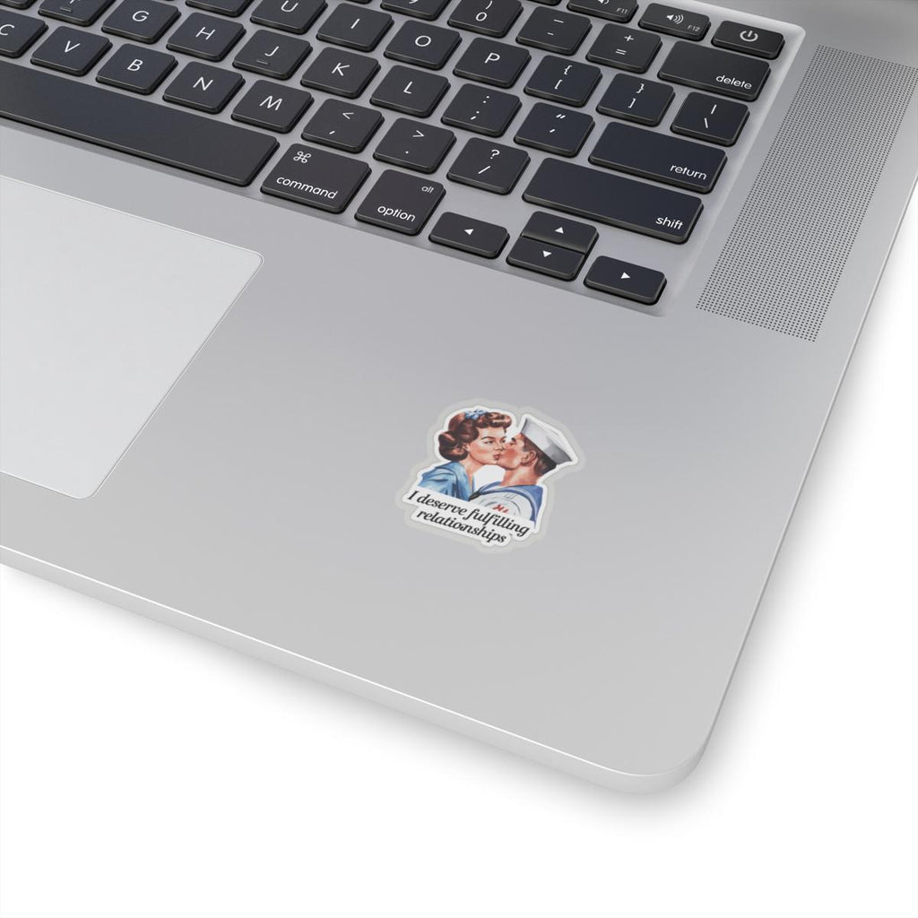 Affirmation Sticker, Attract and Manifest Love, Retro Romance Decal, Inspired by Iconic Kiss, Great Gift for Single Friends
