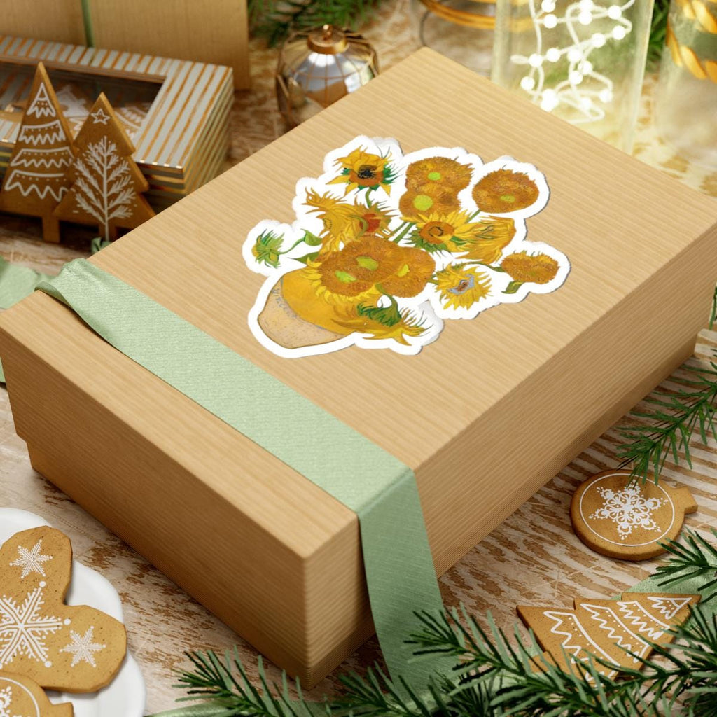 Van Gogh Sunflowers Kiss-Cut Stickers | Vinyl Sunflower Decal for Laptop Water Bottle