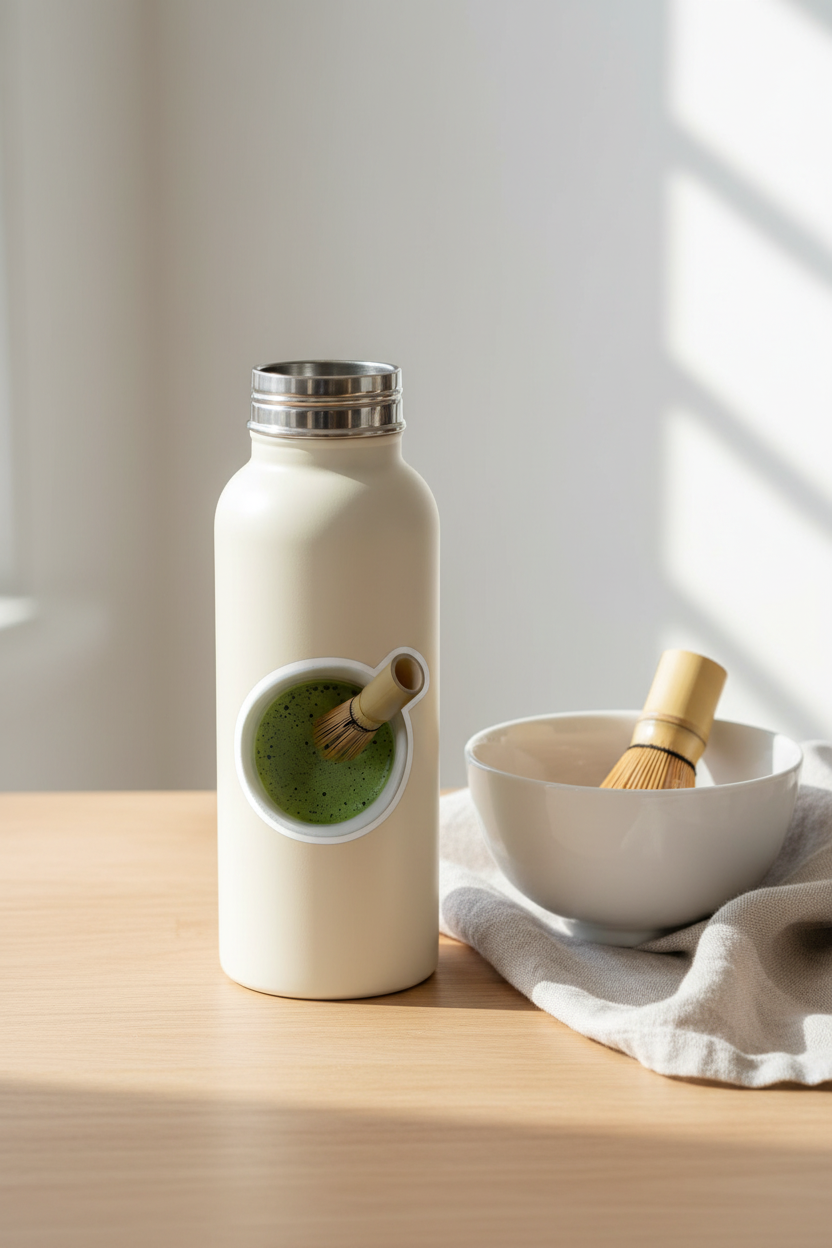 Matcha Whisk Vinyl Sticker | Realistic Matcha Tea Decal for Laptop, Water Bottle & Journal