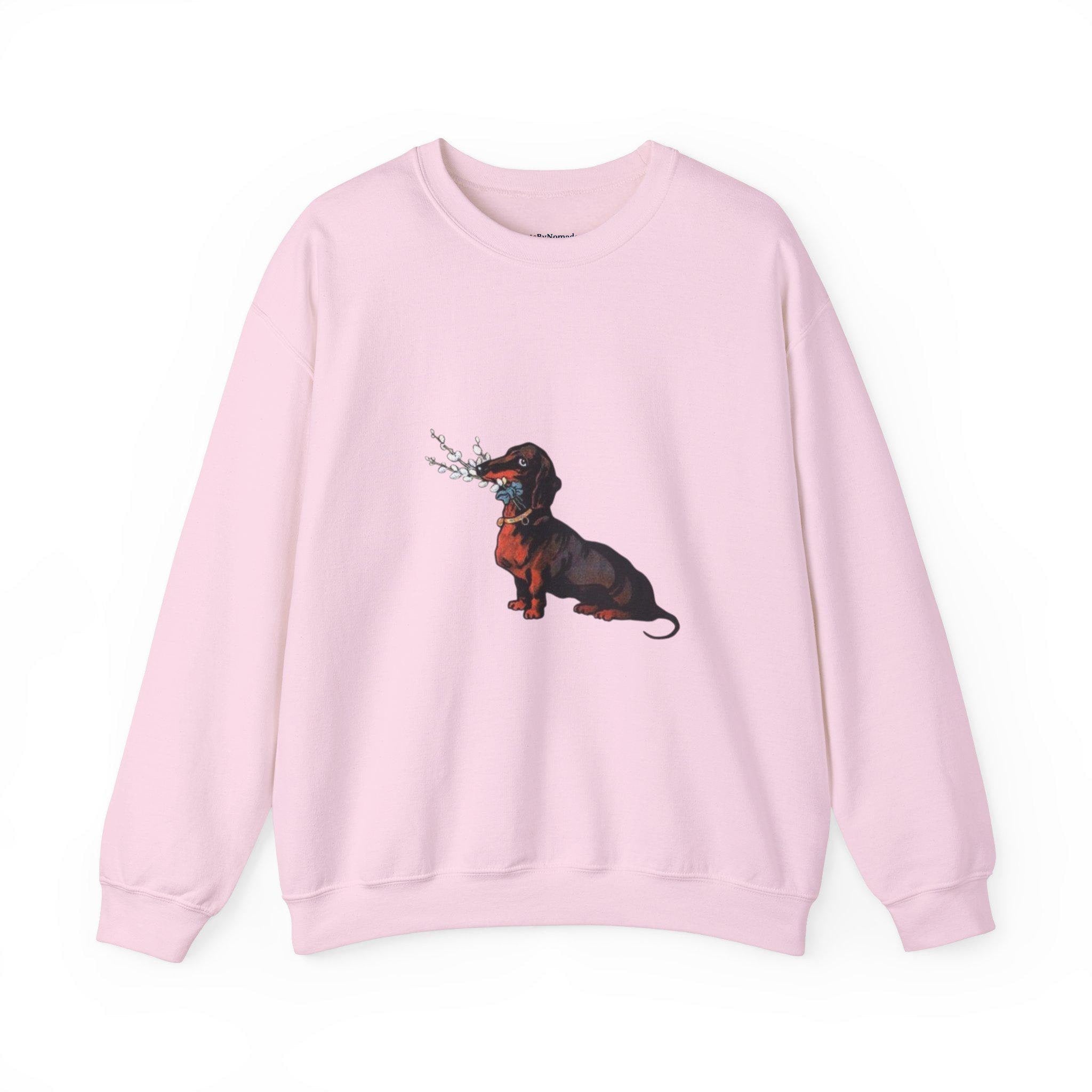 Dachshund Dog Vintage Sweatshirt, Cute & Elegant Unisex Crewneck Jumper, Floral Print, Gift for Dog Lovers, Cozy Winter Fashion, Animal