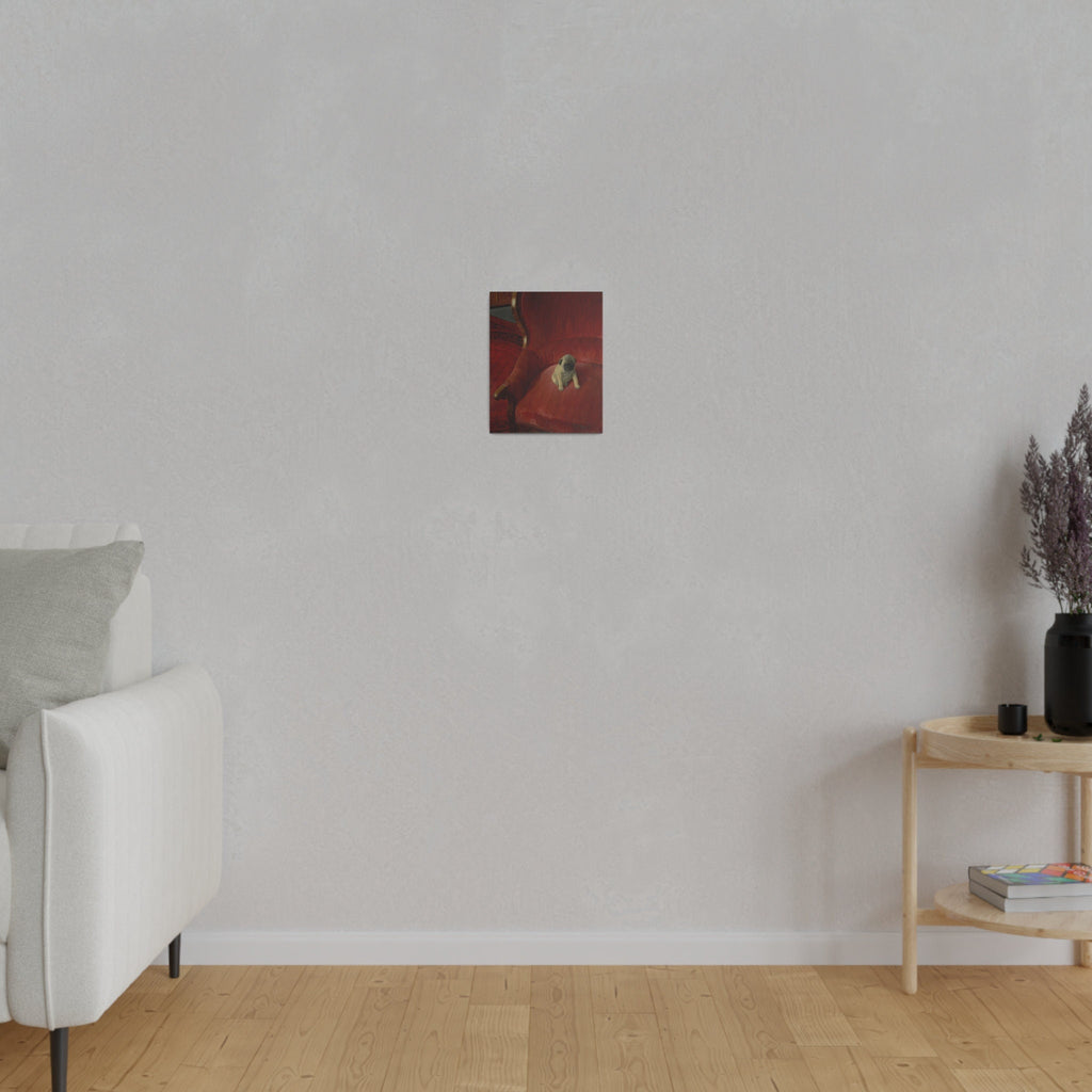 Thomas Heine Siegfried Canvas Print, French Bulldog on Red Chair, Jugendstil Inspired Canvas Art, Perfect Gift for Dog Lovers