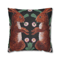 William Bell Scott Two Hares throw pillow cover featuring vintage rabbit artwork for cottagecore home décor