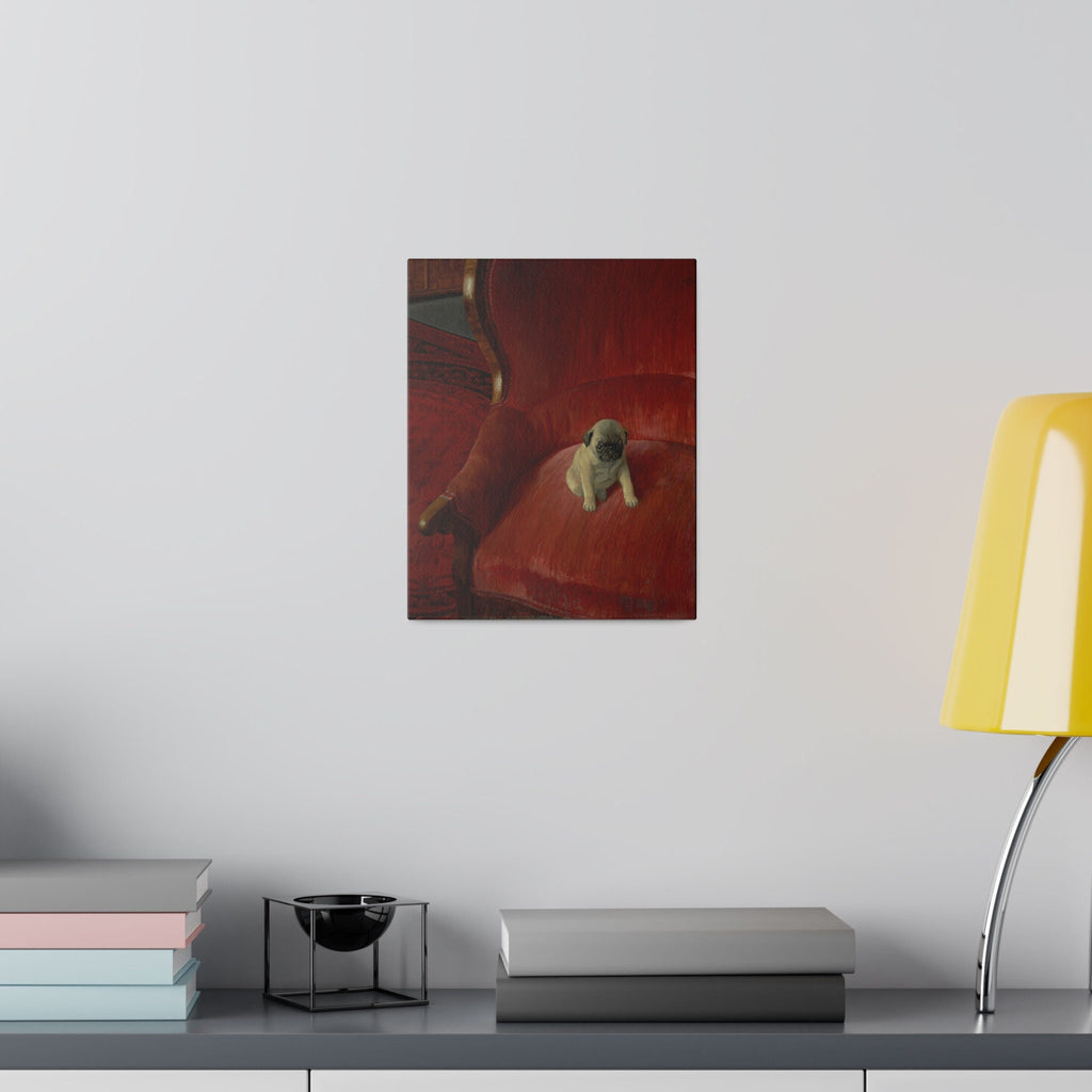Thomas Heine Siegfried Canvas Print, French Bulldog on Red Chair, Jugendstil Inspired Canvas Art, Perfect Gift for Dog Lovers