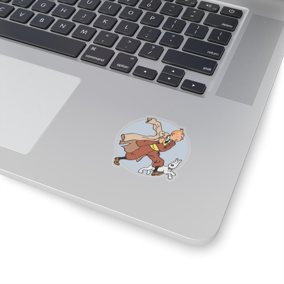 Adventures of Tintin Sticker, Retro Nostalgic Vibe, Fans of Classic TV Series, Action Manga, Tintin and Snowy Dog Design