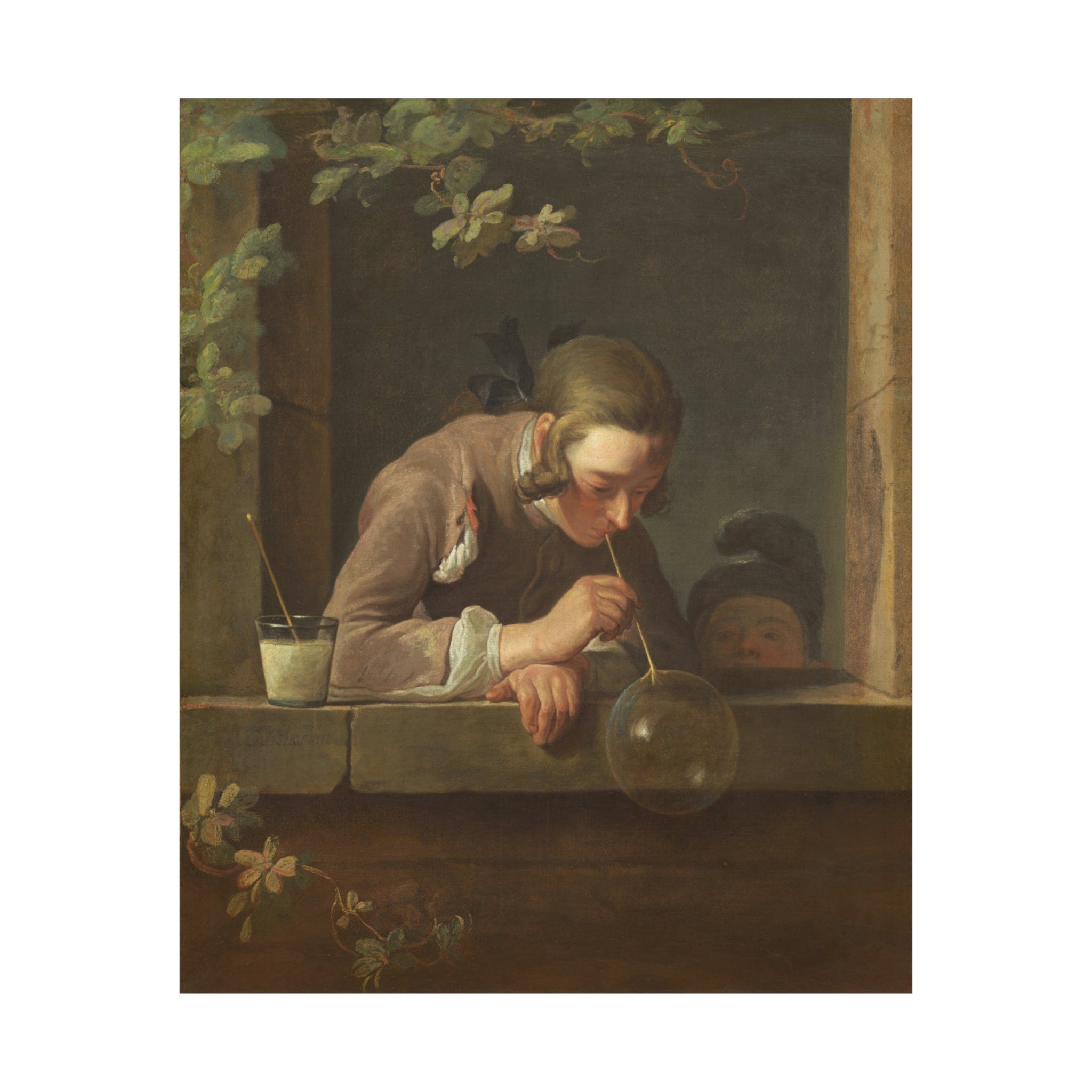 Rococo Art Print, Jean Simeon Chardin's Soap Bubbles Matte Poster, Perfect for Home Decor