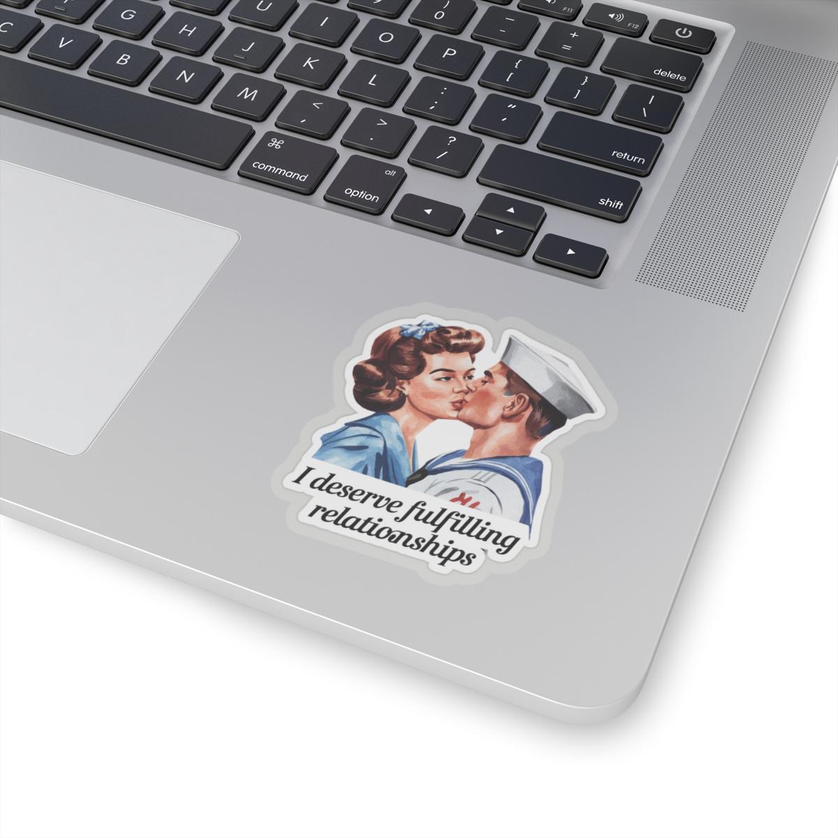 Affirmation Sticker, Attract and Manifest Love, Retro Romance Decal, Inspired by Iconic Kiss, Great Gift for Single Friends