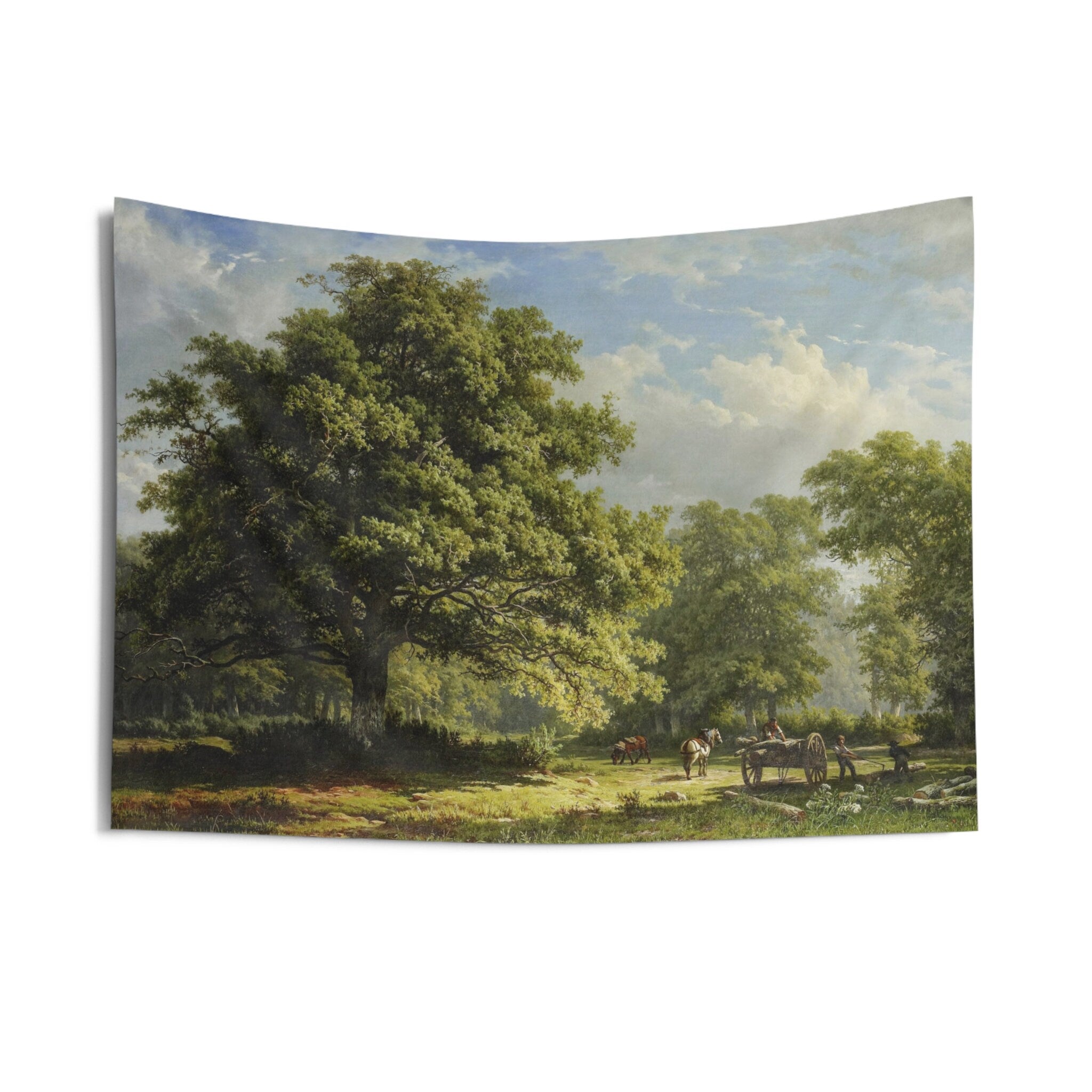 Landscape Tapestry, The Bentheim Forest by George Andries Roth, Lush Nature Wall Hanging, Vibrant Art Decor Gift