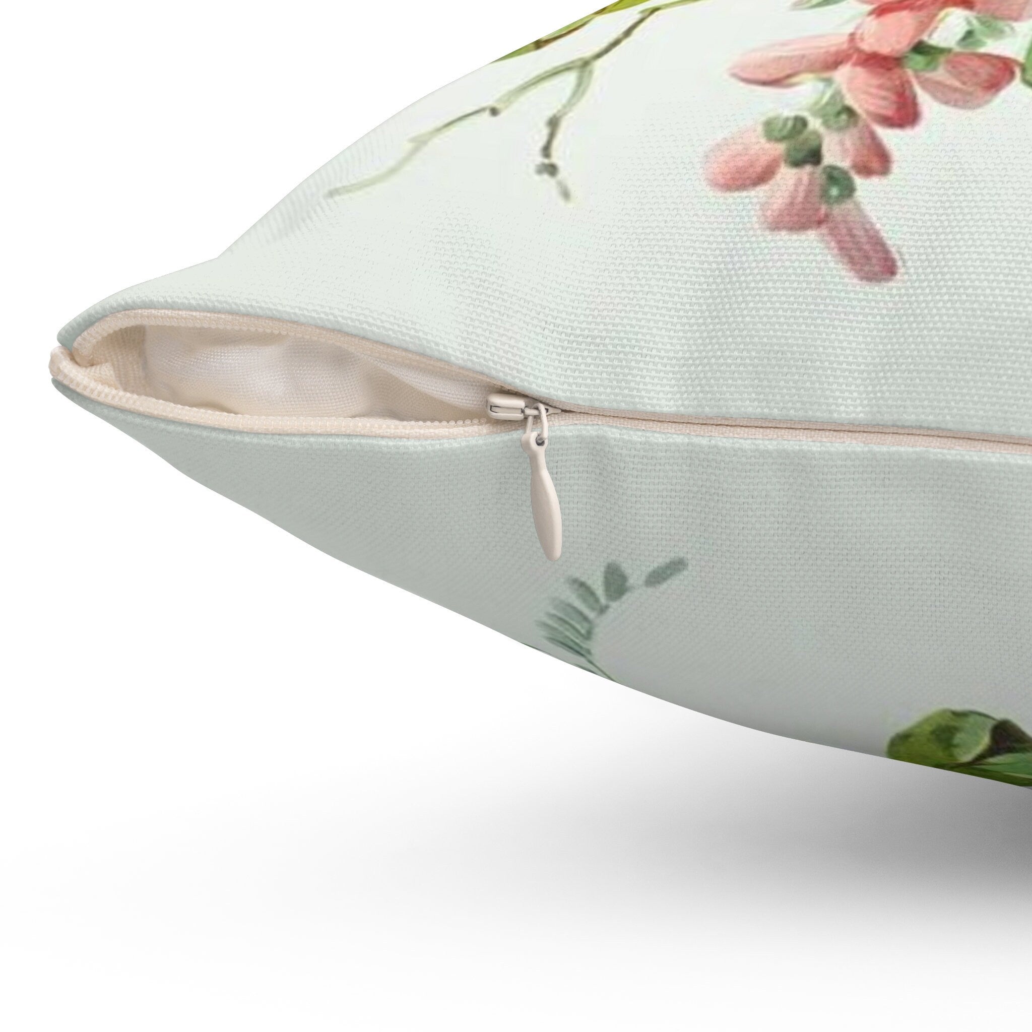 Floral Bird Art Pillow, Elegant Renaissance Double Sided Decor, Soft Cushion, Cottagecore, Housewarming Gift