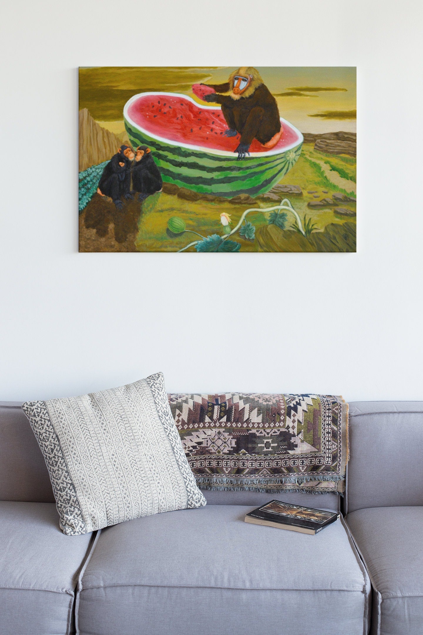 Modern Art Print, Mandril en Agape by Jose de Martin Simon, Contemporary Home Decor