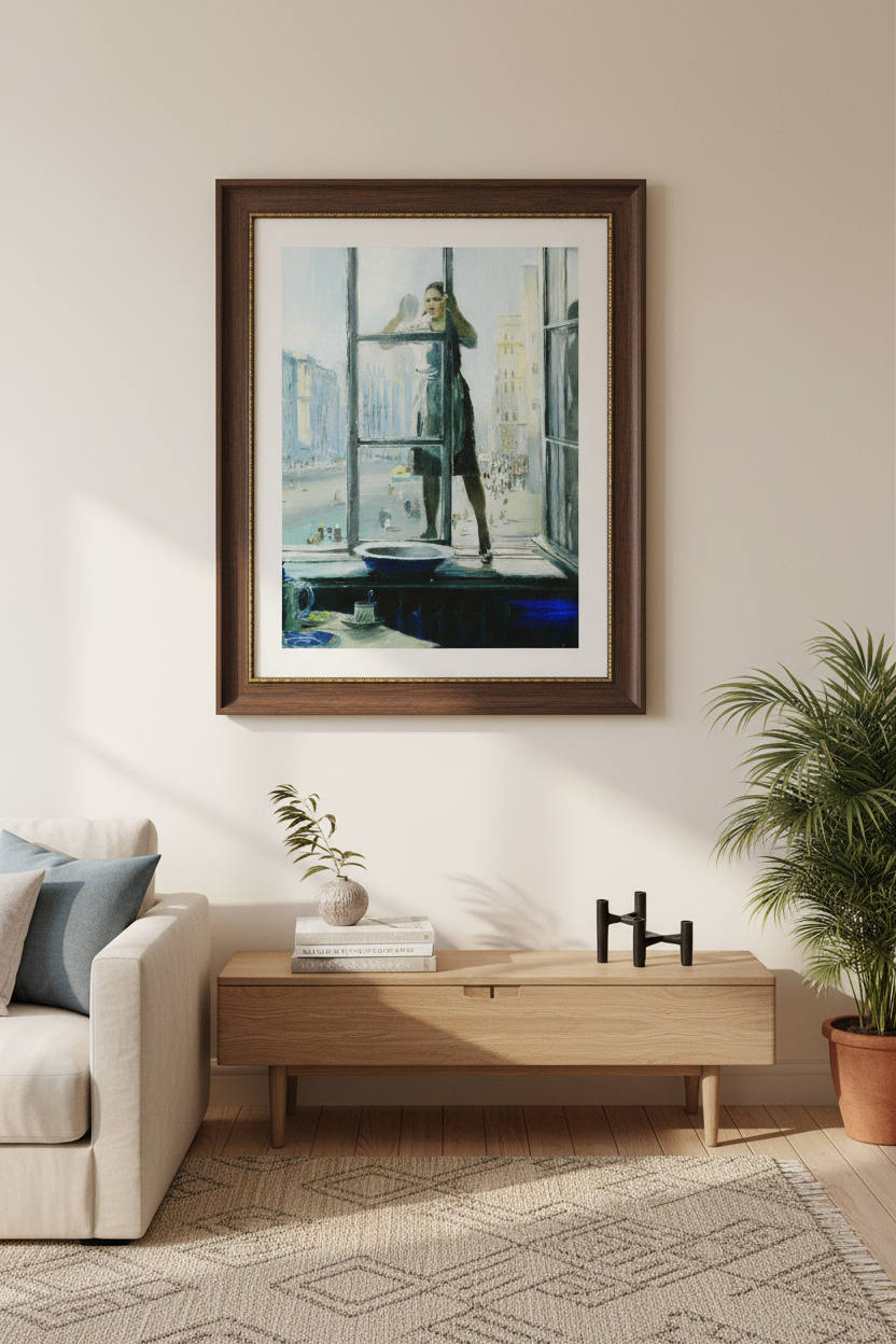 Spring Window by Yuri Pimenov Soviet Art Print Cultural Masterpiece Wall Decor Poster - Available in Large Sizes